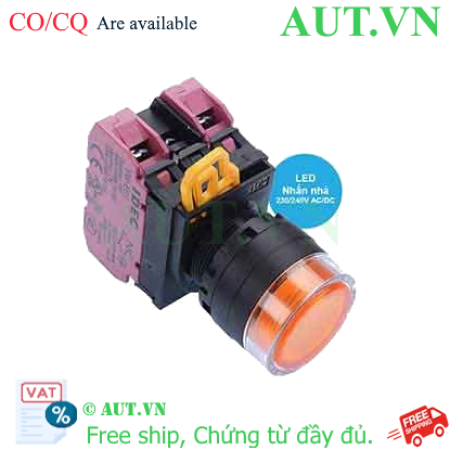 Ảnh của Nút nhấn nhả có đèn IDEC YW1L-MF2E02QM3A 220VAC D22 2NC (Hổ phách)