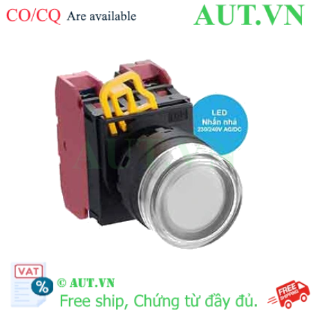 Ảnh của Nút nhấn nhả có đèn IDEC YW1L-MF2E02QM3PW 220VAC D22 2NC (Trắng)