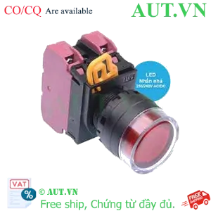 Ảnh của Nút nhấn nhả có đèn IDEC YW1L-MF2E02QM3R 220VAC D22 2NC (Đỏ)