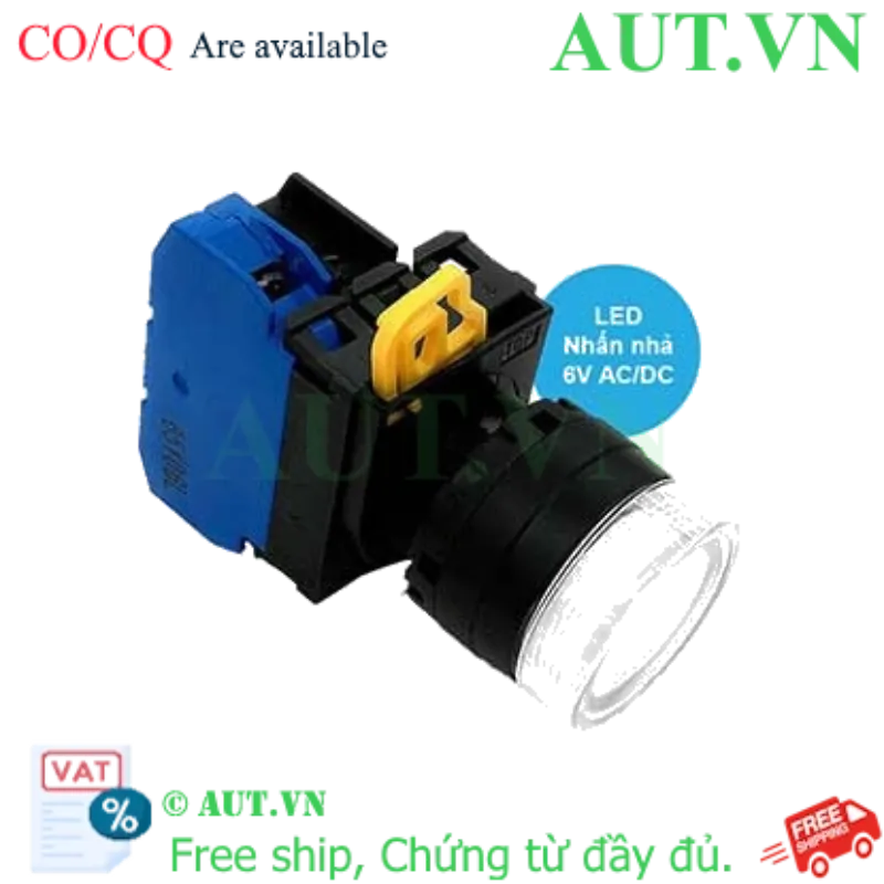 Ảnh của Nút nhấn nhả có đèn IDEC YW1L-MF2E10Q2PW 6VAC/DC D22 1NO (Trắng)