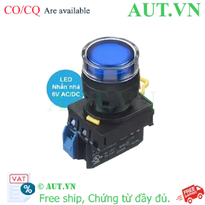 Ảnh của Nút nhấn nhả có đèn IDEC YW1L-MF2E10Q2S 6VAC/DC D22 1NO (Xanh)
