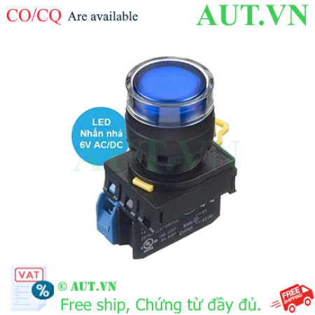 Ảnh của Nút nhấn nhả có đèn IDEC YW1L-MF2E10Q2S 6VAC/DC D22 1NO (Xanh)