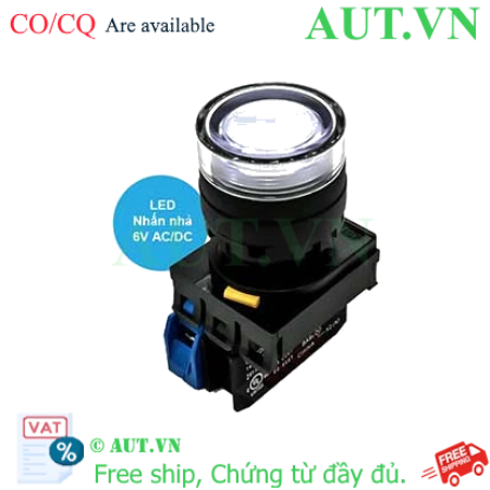 Ảnh của Nút nhấn nhả có đèn IDEC YW1L-MF2E10Q2W 6VAC/DC D22 1NO (Trắng)