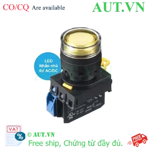 Ảnh của Nút nhấn nhả có đèn IDEC YW1L-MF2E10Q2Y 6VAC/DC D22 1NO (Vàng)