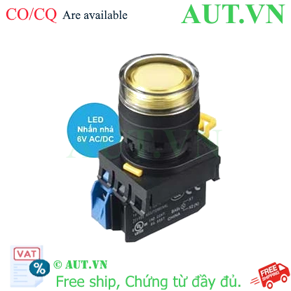 Ảnh của Nút nhấn nhả có đèn IDEC YW1L-MF2E10Q2Y 6VAC/DC D22 1NO (Vàng)