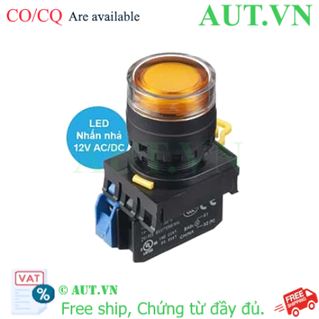 Ảnh của Nút nhấn nhả có đèn IDEC YW1L-MF2E10Q3A 12VAC/DC D22 1NO (Hổ phách)