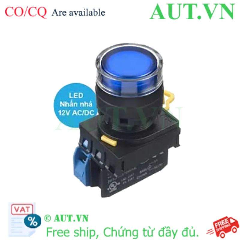 Ảnh của Nút nhấn nhả có đèn IDEC YW1L-MF2E10Q3S 12VAC/DC D22 1NO (Xanh)