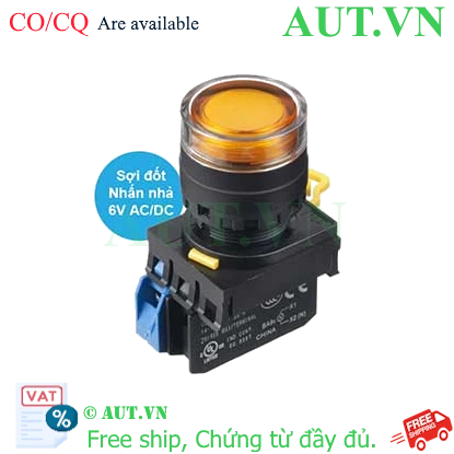 Ảnh của Nút nhấn nhả có đèn IDEC YW1L-MF2E10Q5A 6VAC/DC D22 1NO (Hổ phách)