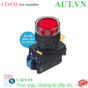 Ảnh của Nút nhấn nhả có đèn IDEC YW1L-MF2E10Q5R 6VAC/DC D22 1NO (Đỏ)