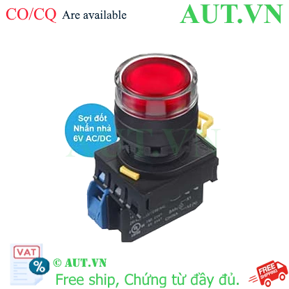 Ảnh của Nút nhấn nhả có đèn IDEC YW1L-MF2E10Q5R 6VAC/DC D22 1NO (Đỏ)