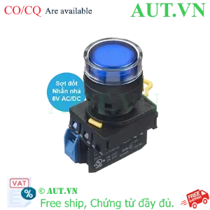 Ảnh của Nút nhấn nhả có đèn IDEC YW1L-MF2E10Q5S 6VAC/DC D22 1NO (Xanh)