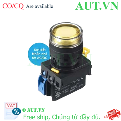 Ảnh của Nút nhấn nhả có đèn IDEC YW1L-MF2E10Q5Y 6VAC/DC D22 1NO (Vàng)