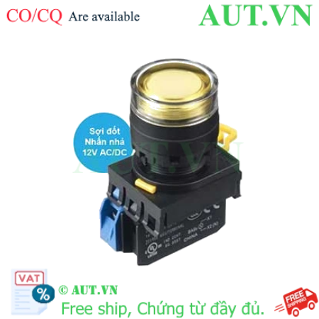 Ảnh của Nút nhấn nhả có đèn IDEC YW1L-MF2E10Q6Y 12VAC/DC D22 1NO (Vàng)