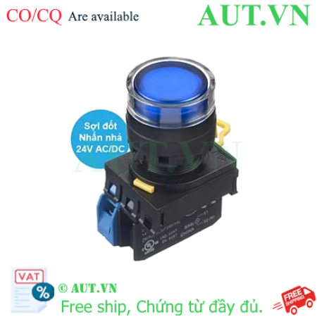 Ảnh của Nút nhấn nhả có đèn IDEC YW1L-MF2E10Q7S 24VAC/DC D22 1NO (Xanh)