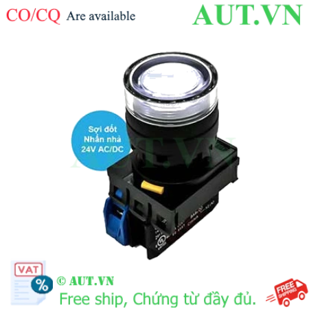 Ảnh của Nút nhấn nhả có đèn IDEC YW1L-MF2E10Q7W 24VAC/DC D22 1NO (Trắng)