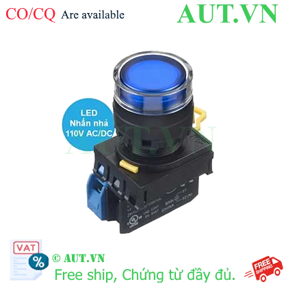Ảnh của Nút nhấn nhả có đèn IDEC YW1L-MF2E10QHS 110VAC D22 1NO (Xanh)