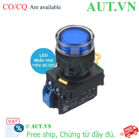 Ảnh của Nút nhấn nhả có đèn IDEC YW1L-MF2E10QHS 110VAC D22 1NO (Xanh)