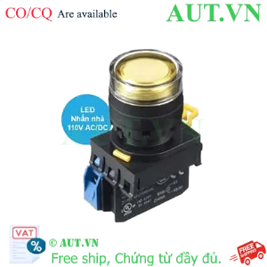 Ảnh của Nút nhấn nhả có đèn IDEC YW1L-MF2E10QHY 110VAC D22 1NO (Vàng)