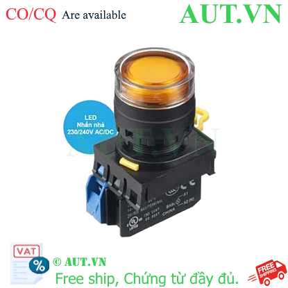 Ảnh của Nút nhấn nhả có đèn IDEC YW1L-MF2E10QM3A 220VAC D22 1NO (Hổ phách)