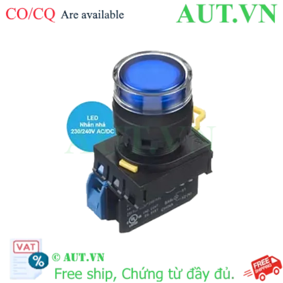 Ảnh của Nút nhấn nhả có đèn IDEC YW1L-MF2E10QM3S 220VAC D22 1NO (Xanh)