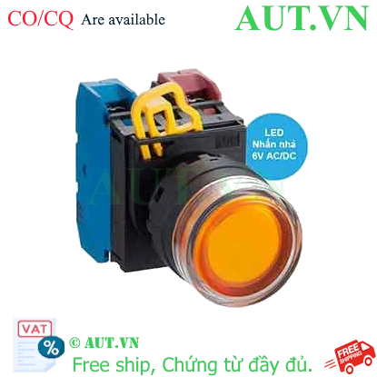 Ảnh của Nút nhấn nhả có đèn IDEC YW1L-MF2E11Q2A 6VAC/DC D22 1NO+1NC (Hổ phách)
