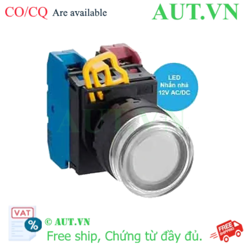 Ảnh của Nút nhấn nhả có đèn IDEC YW1L-MF2E11Q3PW 12VAC/DC D22 1NO+1NC (Trắng)