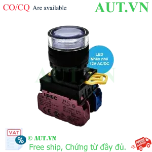 Ảnh của Nút nhấn nhả có đèn IDEC YW1L-MF2E11Q3W 12VAC/DC D22 1NO+1NC (Trắng)