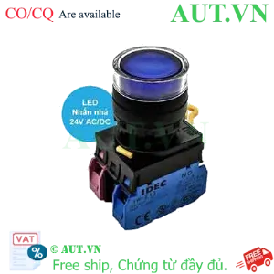 Ảnh của Nút nhấn nhả có đèn IDEC YW1L-MF2E11Q4S 24VAC/DC D22 1NO+1NC (Xanh)