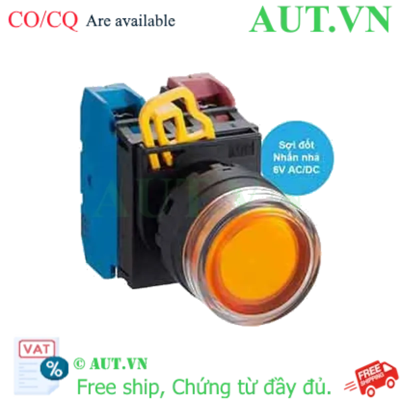 Ảnh của Nút nhấn nhả có đèn IDEC YW1L-MF2E11Q5A 6VAC/DC D22 1NO+1NC (Hổ phách)