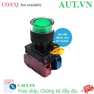 Ảnh của Nút nhấn nhả có đèn IDEC YW1L-MF2E11Q5G 6VAC/DC D22 1NO+1NC (Xanh)