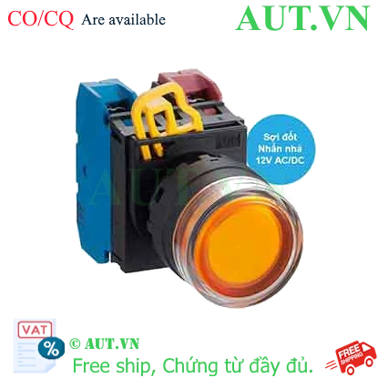 Ảnh của Nút nhấn nhả có đèn IDEC YW1L-MF2E11Q6A 12VAC/DC D22 1NO+1NC (Hổ phách)
