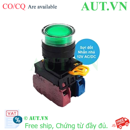 Ảnh của Nút nhấn nhả có đèn IDEC YW1L-MF2E11Q6G 12VAC/DC D22 1NO+1NC (Xanh)