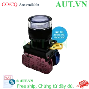 Ảnh của Nút nhấn nhả có đèn IDEC YW1L-MF2E11Q6W 12VAC/DC D22 1NO+1NC (Trắng)