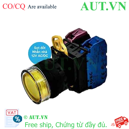 Ảnh của Nút nhấn nhả có đèn IDEC YW1L-MF2E11Q6Y 12VAC/DC D22 1NO+1NC (Vàng)