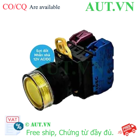 Ảnh của Nút nhấn nhả có đèn IDEC YW1L-MF2E11Q6Y 12VAC/DC D22 1NO+1NC (Vàng)