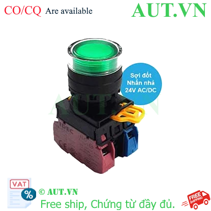 Ảnh của Nút nhấn nhả có đèn IDEC YW1L-MF2E11Q7G 24VAC/DC D22 1NO+1NC (Xanh)