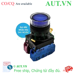 Ảnh của Nút nhấn nhả có đèn IDEC YW1L-MF2E11Q7S 24VAC/DC D22 1NO+1NC (Xanh)