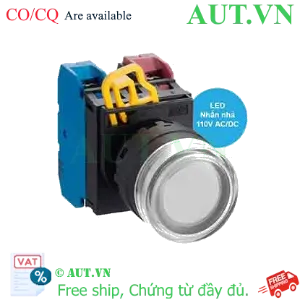 Ảnh của Nút nhấn nhả có đèn IDEC YW1L-MF2E11QHPW 110VAC D22 1NO+1NC (Trắng)
