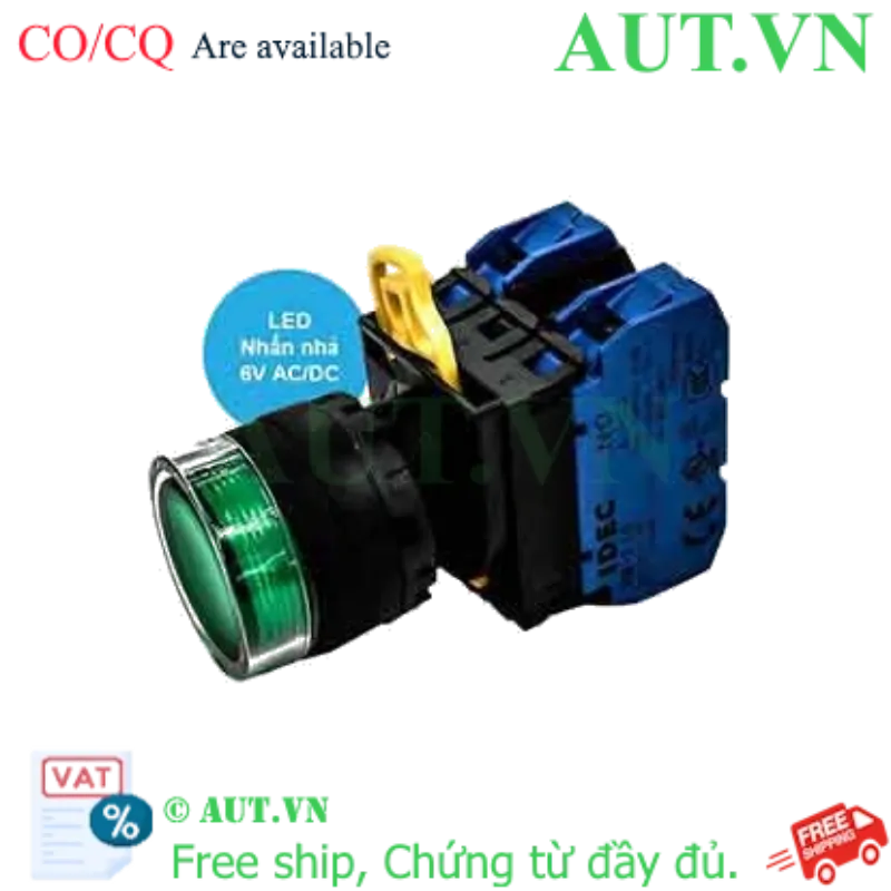 Ảnh của Nút nhấn nhả có đèn IDEC YW1L-MF2E20Q2A 6VAC/DC D22 2NO (Hổ phách)