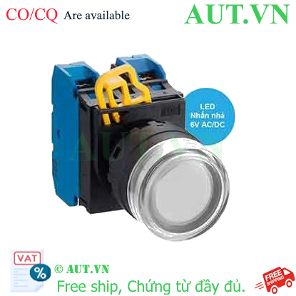 Ảnh của Nút nhấn nhả có đèn IDEC YW1L-MF2E20Q2PW 6VAC/DC D22 2NO (Trắng)