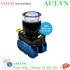 Ảnh của Nút nhấn nhả có đèn IDEC YW1L-MF2E20Q2W 6VAC/DC D22 2NO (Trắng)