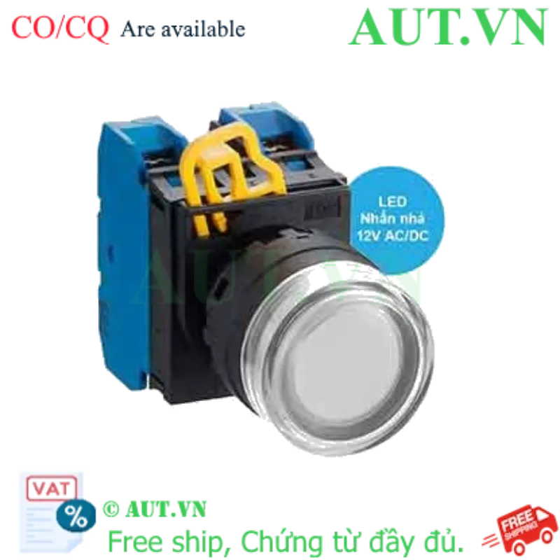 Ảnh của Nút nhấn nhả có đèn IDEC YW1L-MF2E20Q3PW 12VAC/DC D22 2NO (Trắng)