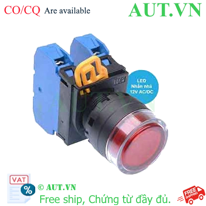 Ảnh của Nút nhấn nhả có đèn IDEC YW1L-MF2E20Q3R 12VAC/DC D22 2NO (Đỏ)