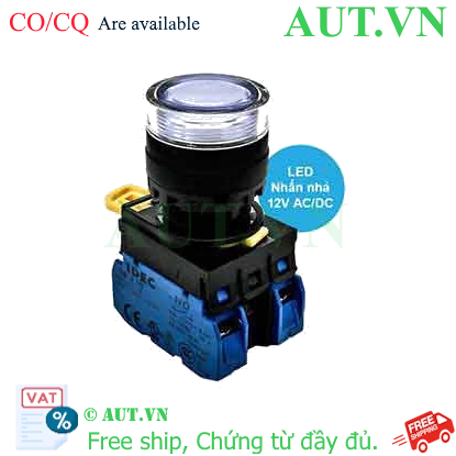 Ảnh của Nút nhấn nhả có đèn IDEC YW1L-MF2E20Q3W 12VAC/DC D22 2NO (Trắng)