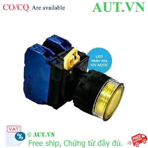 Ảnh của Nút nhấn nhả có đèn IDEC YW1L-MF2E20Q3Y 12VAC/DC D22 2NO (Vàng)