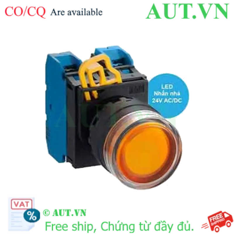Ảnh của Nút nhấn nhả có đèn IDEC YW1L-MF2E20Q4A 24VAC/DC D22 2NO (Hổ phách)