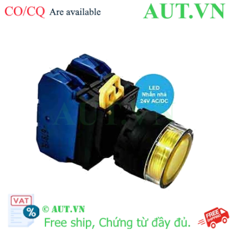 Ảnh của Nút nhấn nhả có đèn IDEC YW1L-MF2E20Q4Y 24VAC/DC D22 2NO (Vàng)