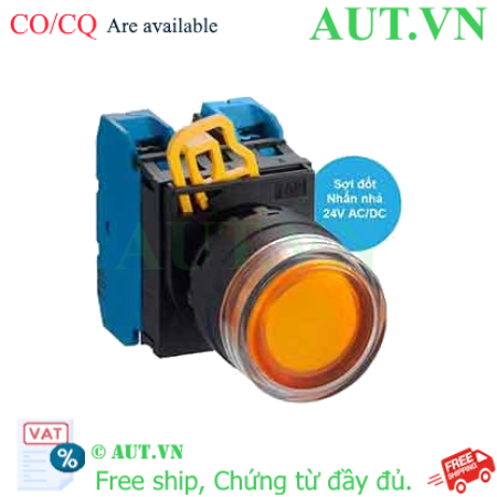 Ảnh của Nút nhấn nhả có đèn IDEC YW1L-MF2E20Q7A 24VAC/DC D22 2NO (Hổ phách)