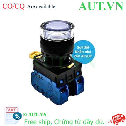 Ảnh của Nút nhấn nhả có đèn IDEC YW1L-MF2E20Q7W 24VAC/DC D22 2NO (Trắng)