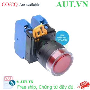 Ảnh của Nút nhấn nhả có đèn IDEC YW1L-MF2E20QHR 110VAC D22 2NO (Đỏ)
